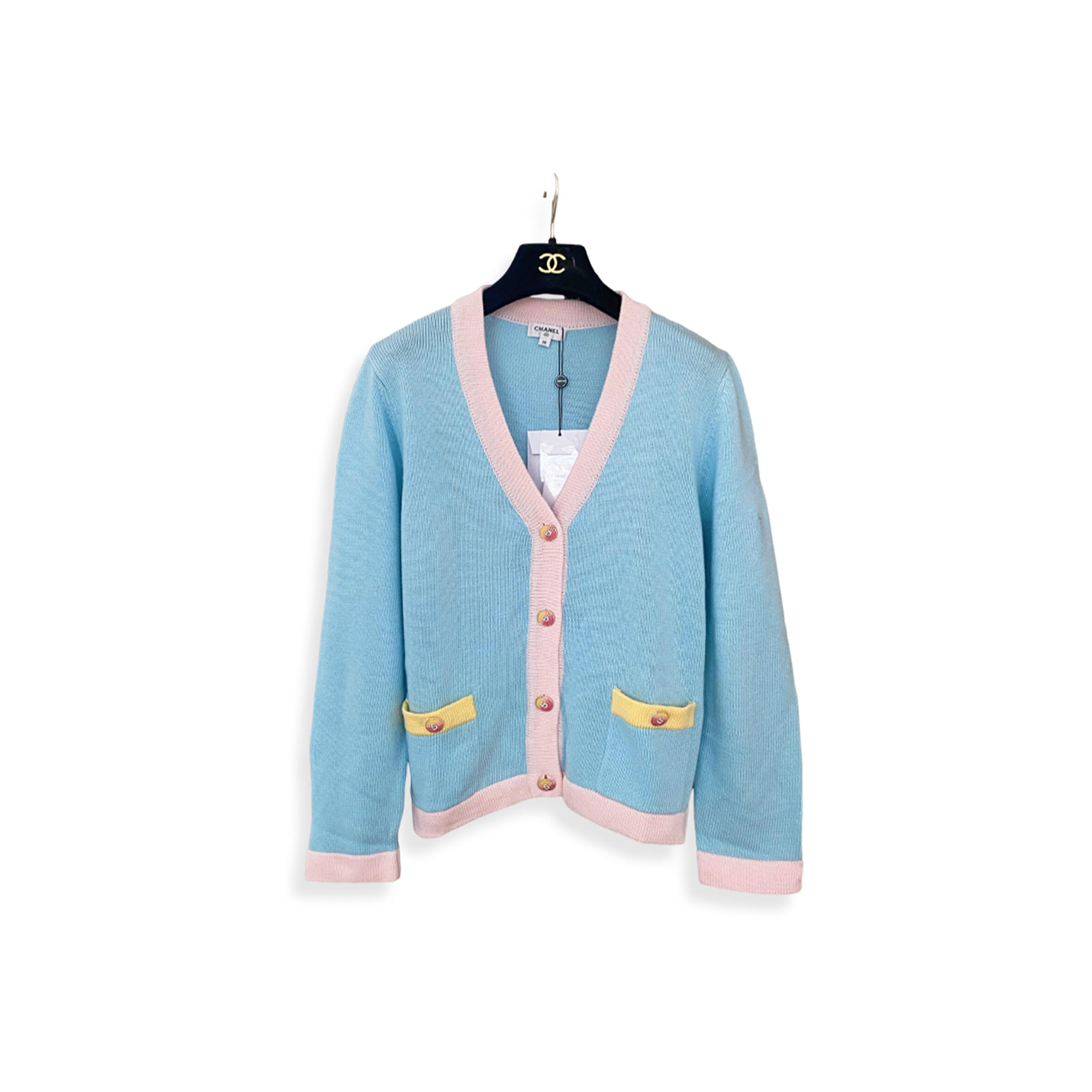 Ch**el v neck knit cardigan with double pockets